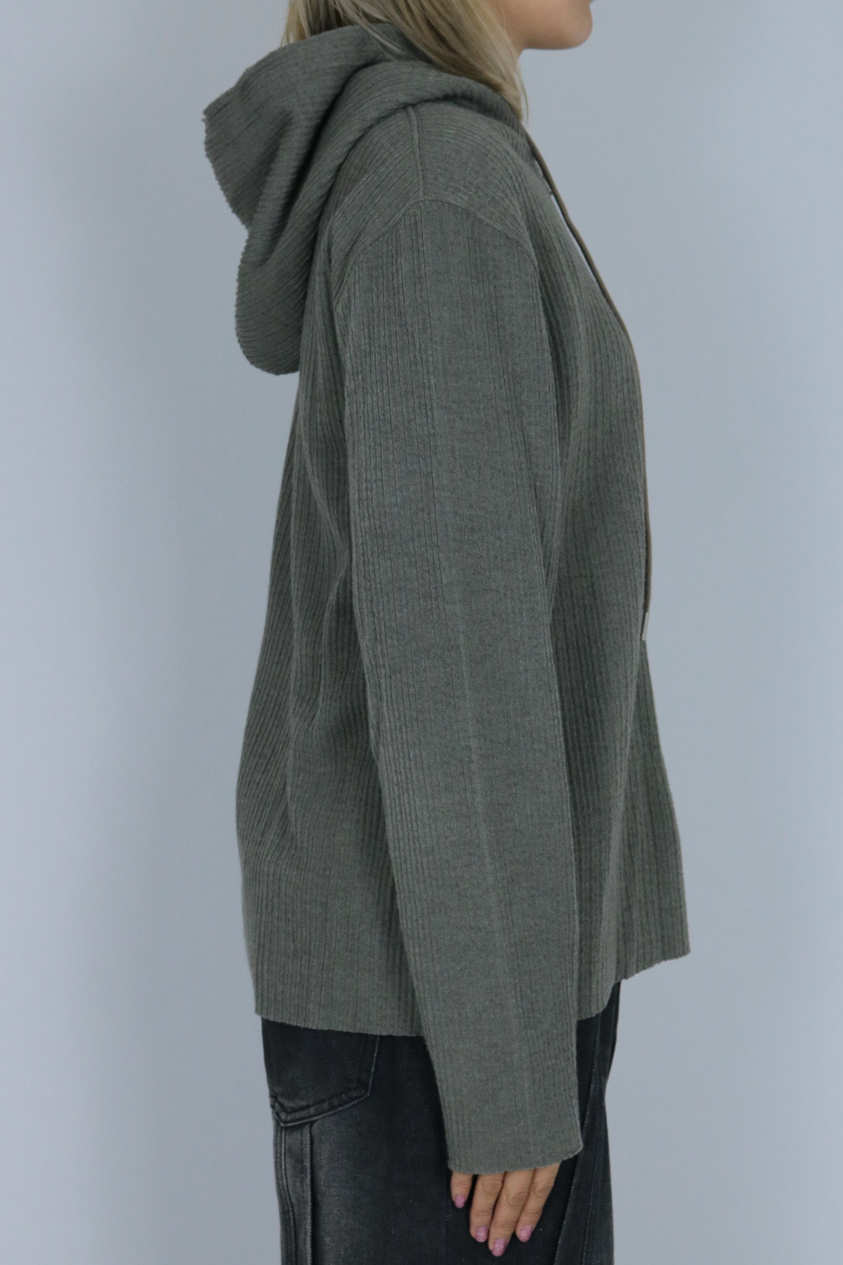 Double zip knit hoodie