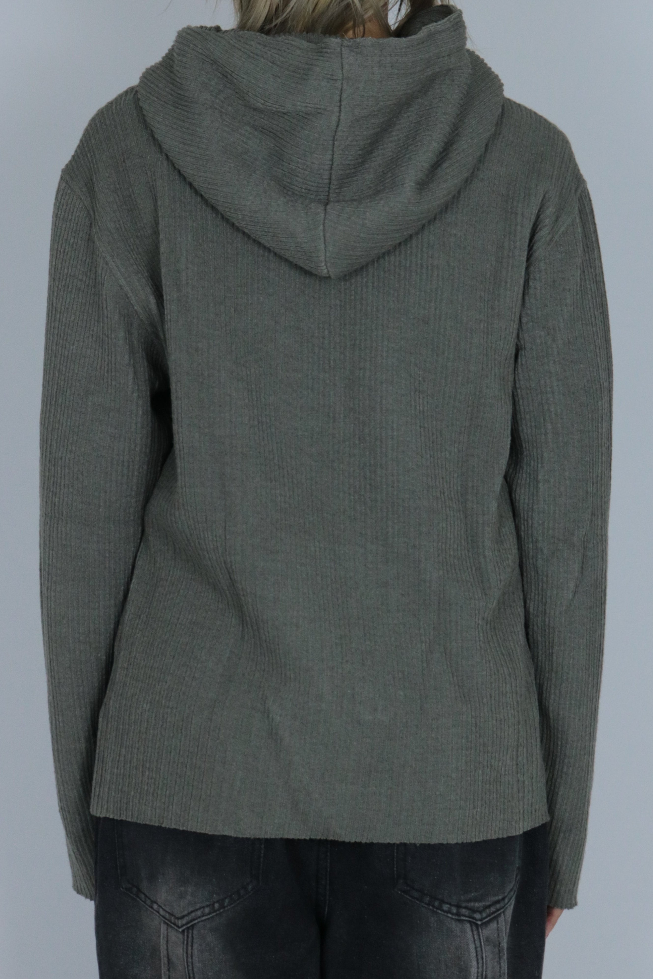 Double zip knit hoodie
