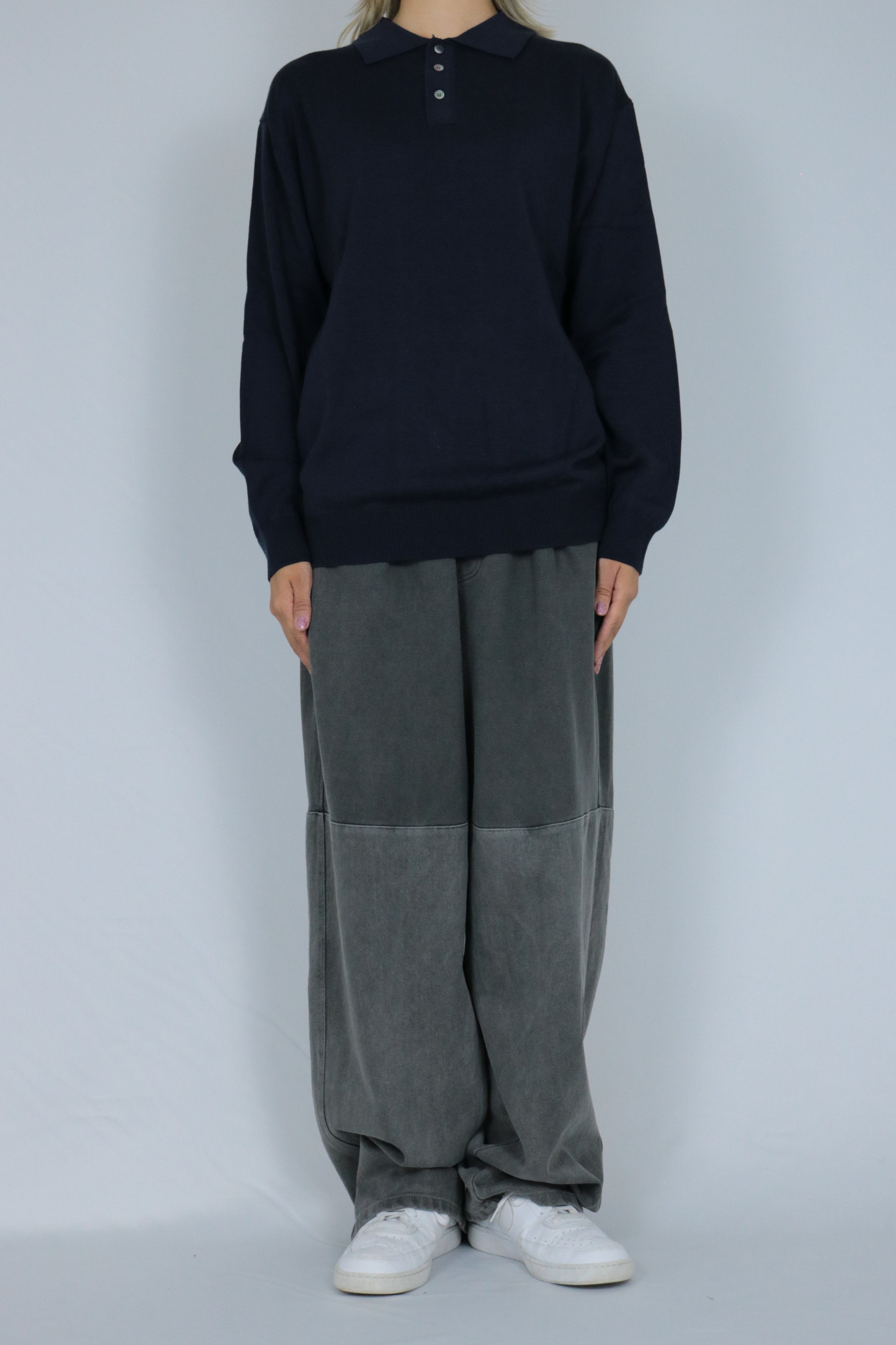 Knit polo shirt