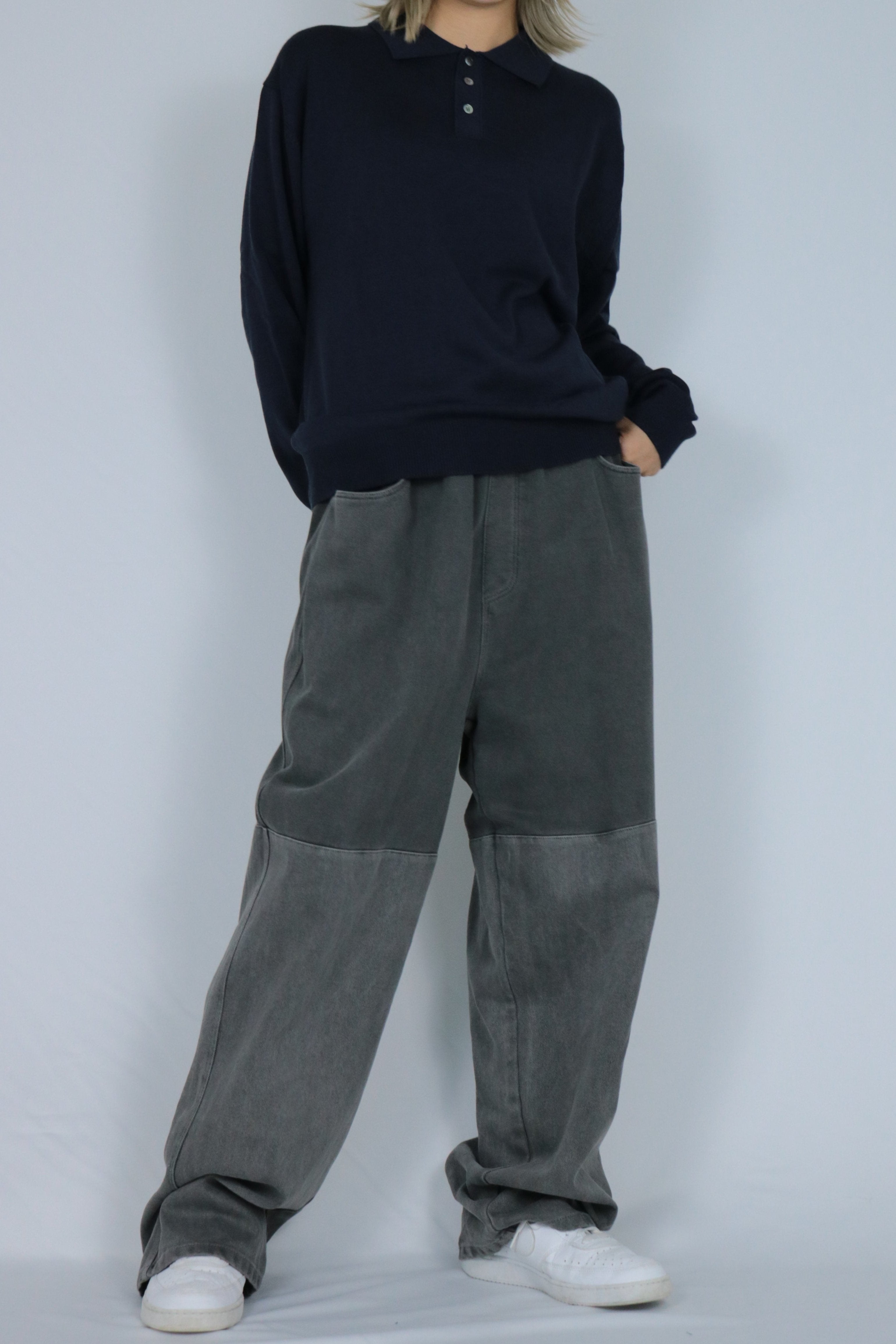 Knit polo shirt