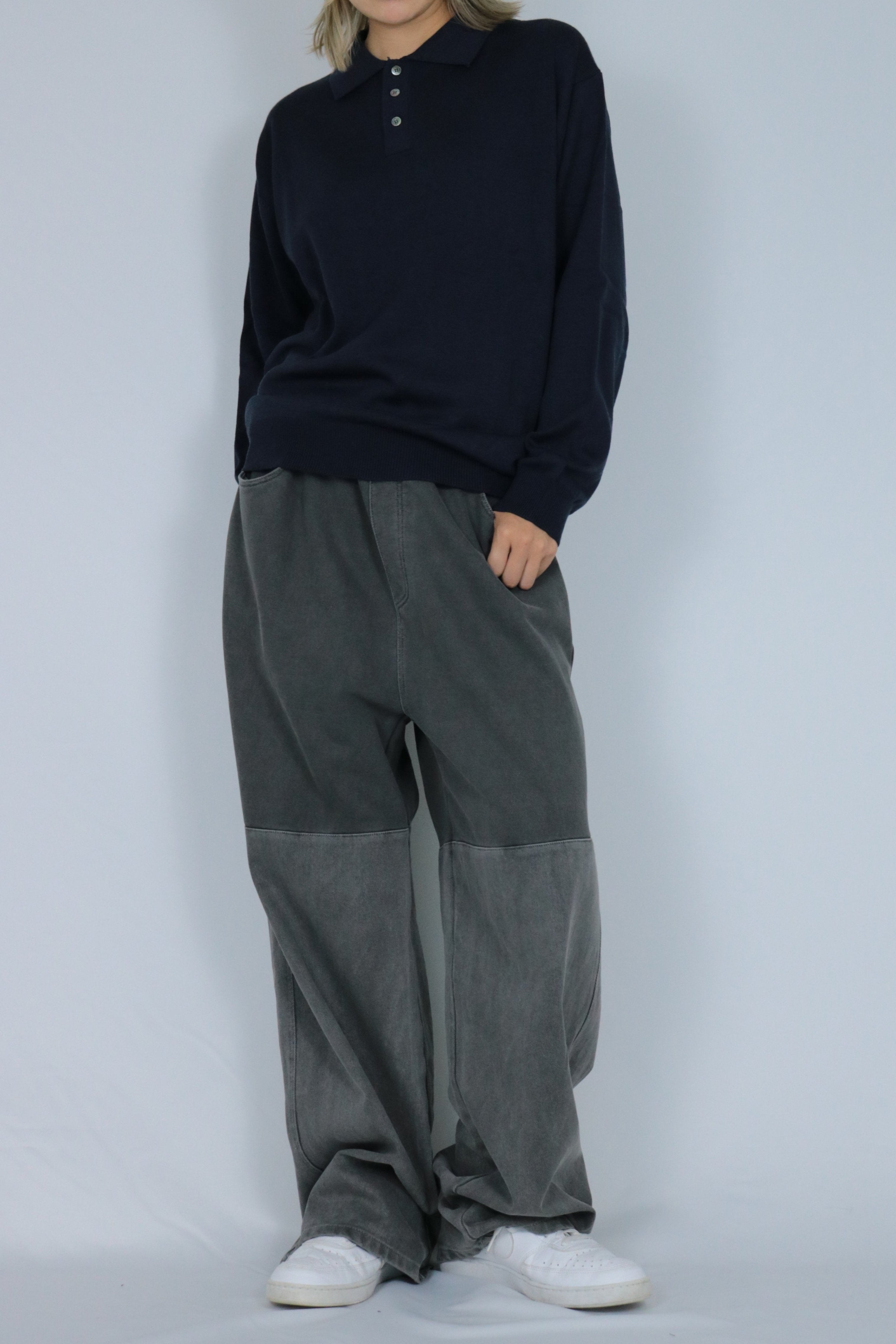 Knit polo shirt
