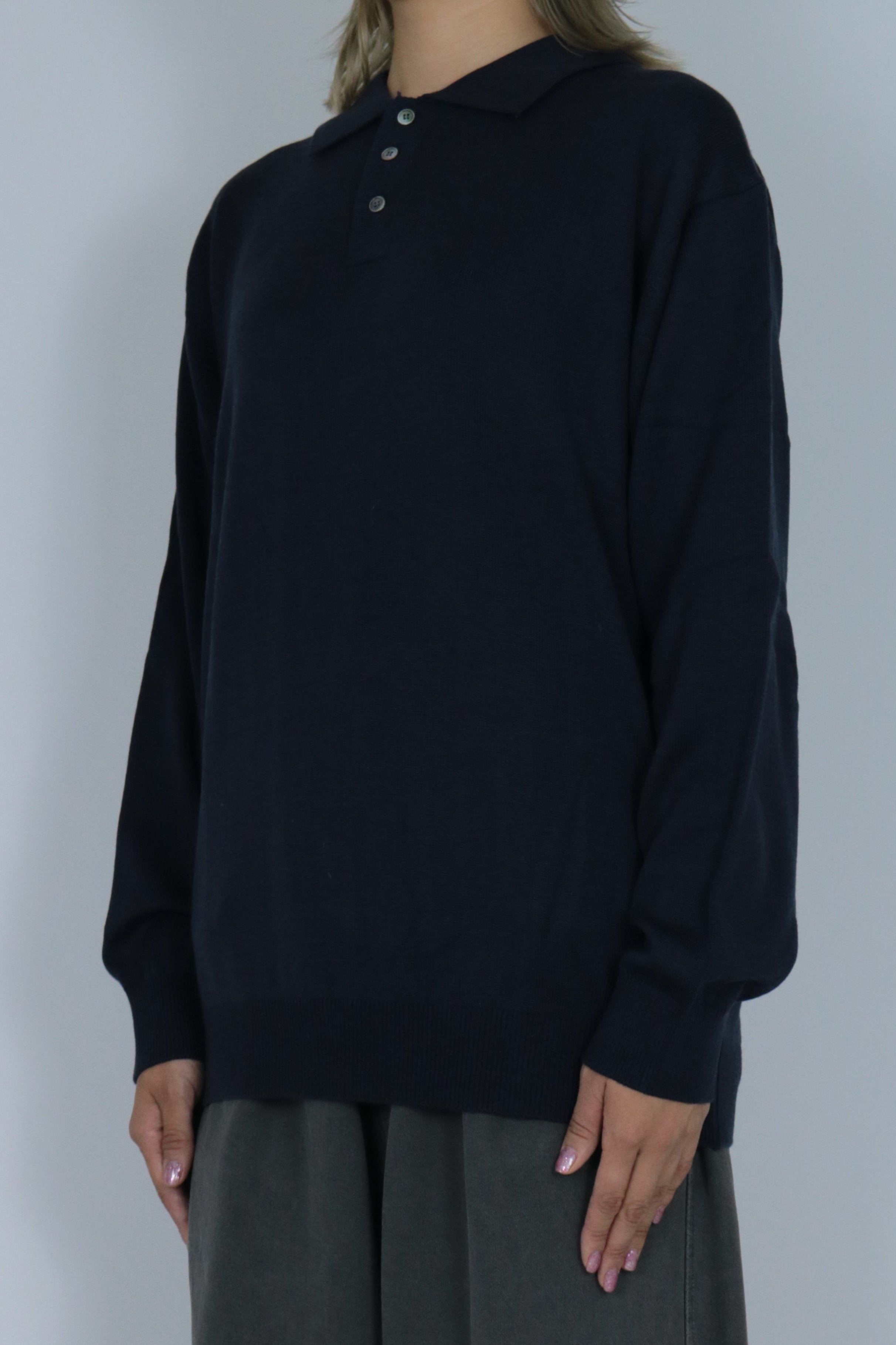 Knit polo shirt