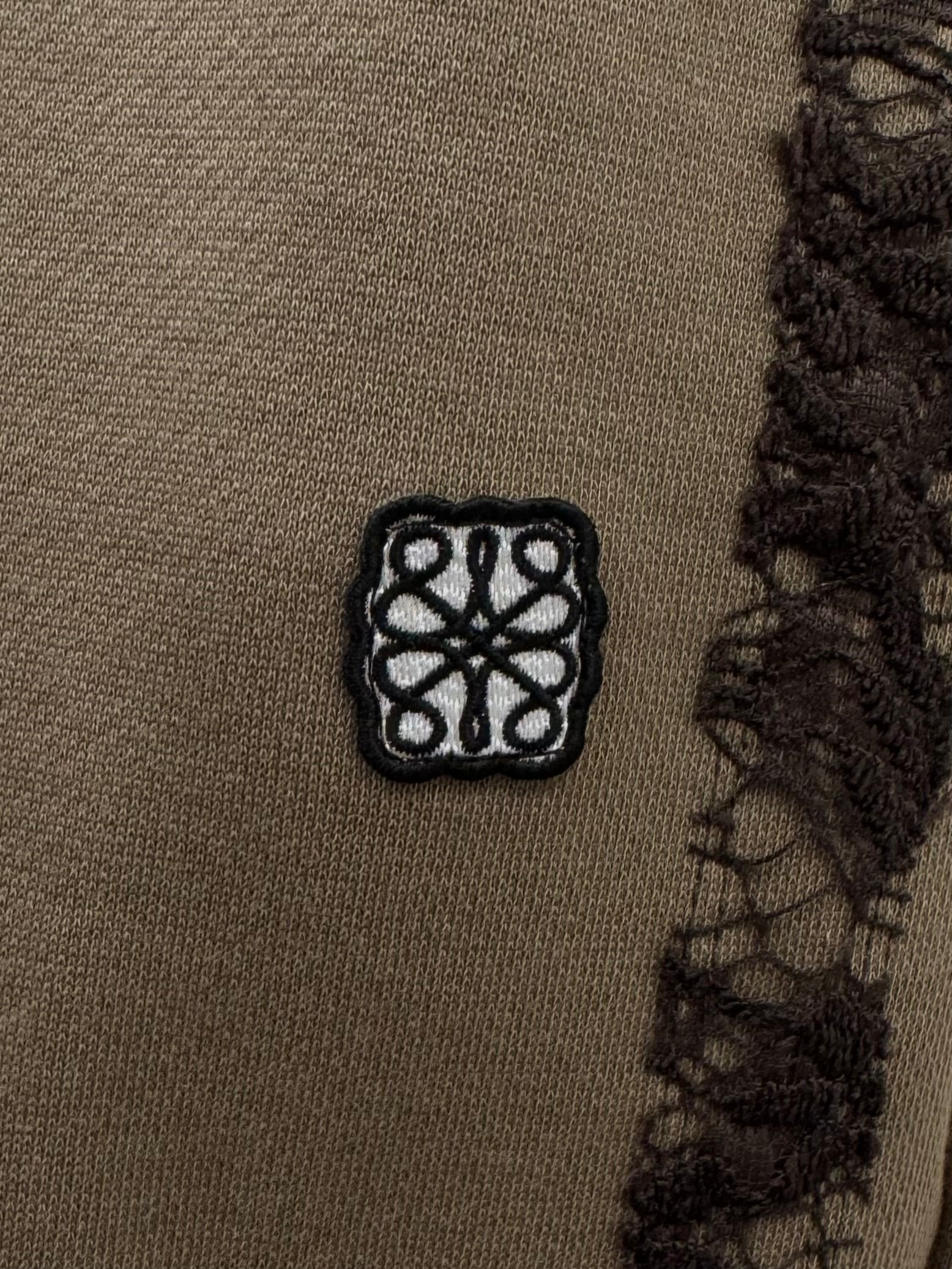 Line lace wide sweat pants(Coffee)