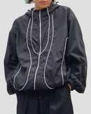 Piping hooded blouson