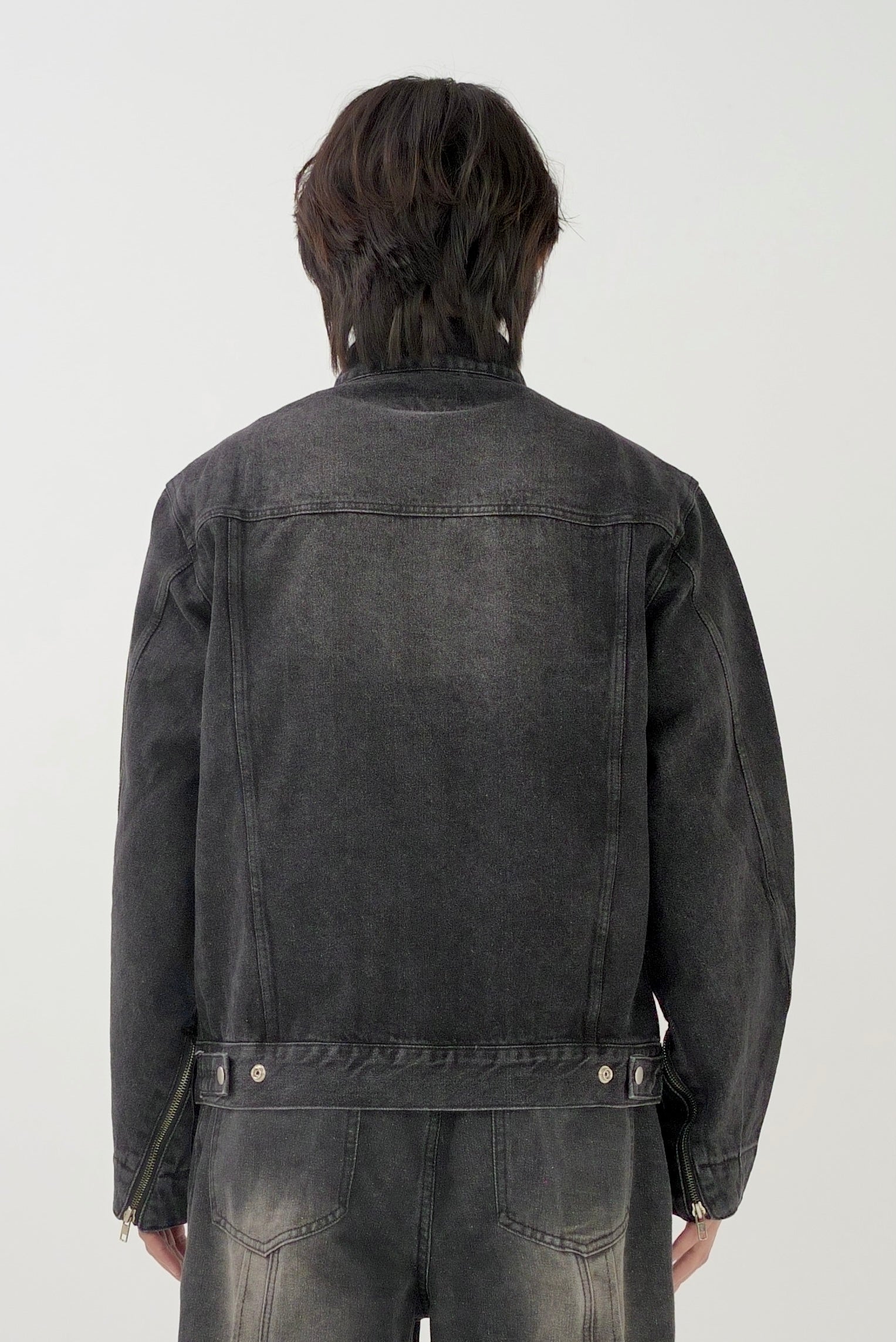 Denim zip blouson