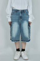 2pockets denim half pants