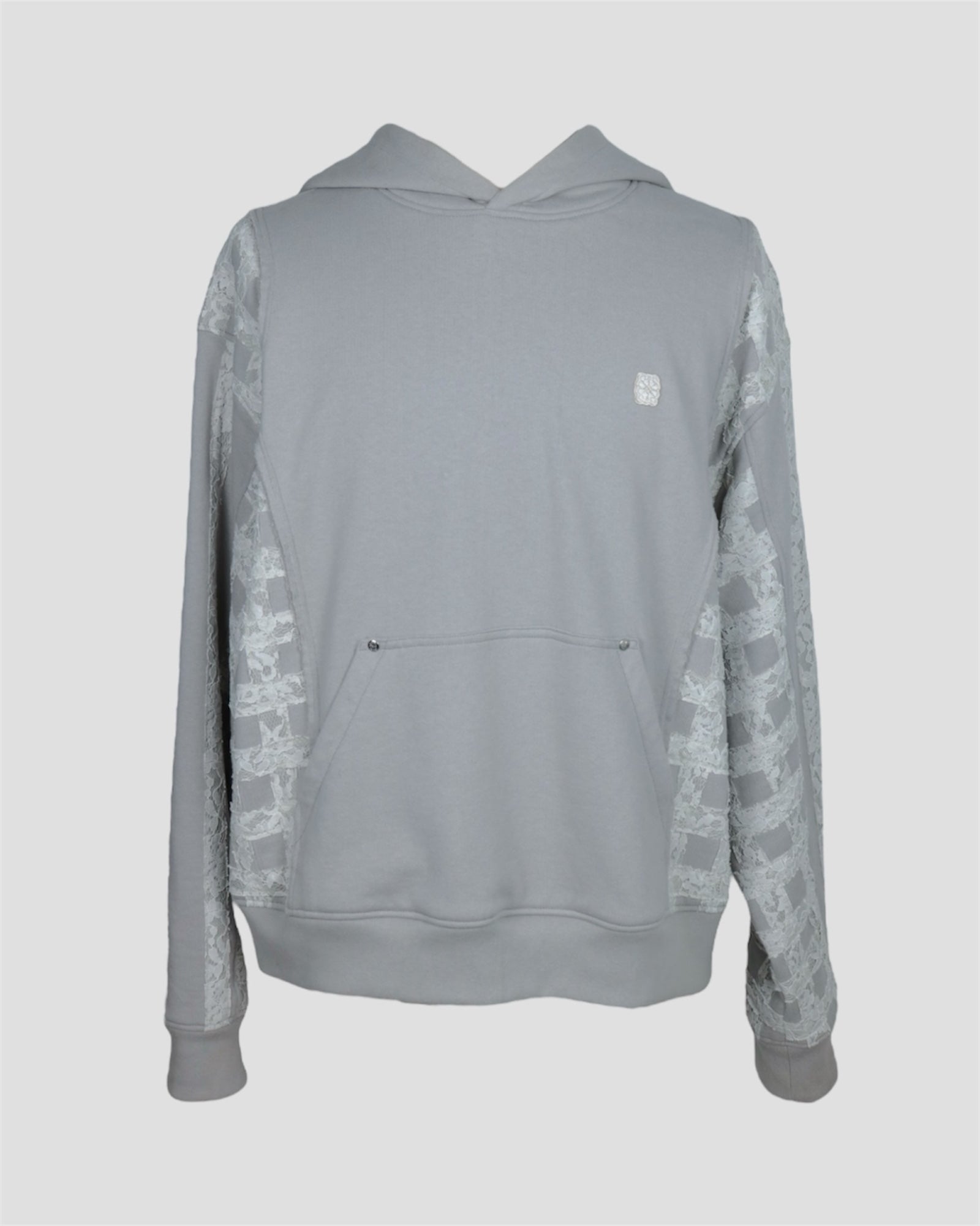 Check lace heavy weight pullover(Glay beige)