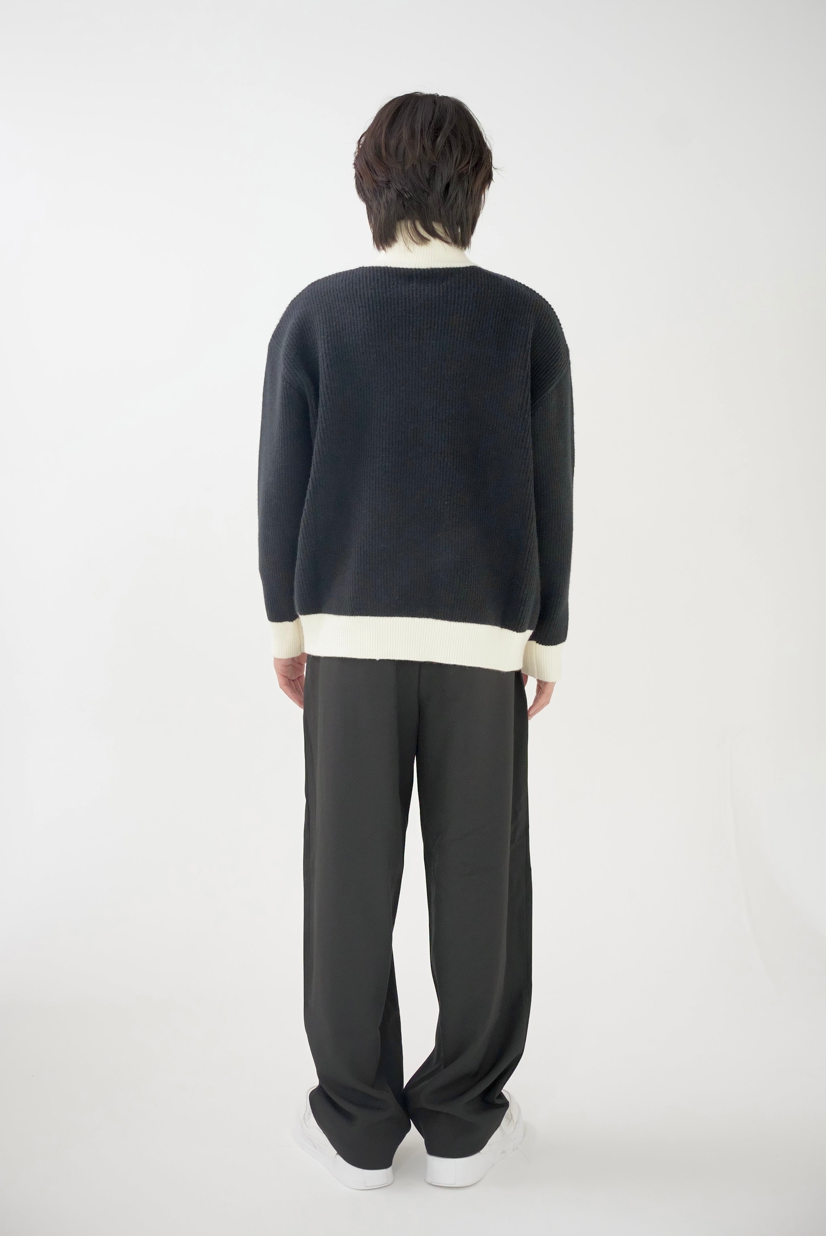 Bi-color zip knit