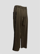 Line lace wide sweat pants(Coffee)