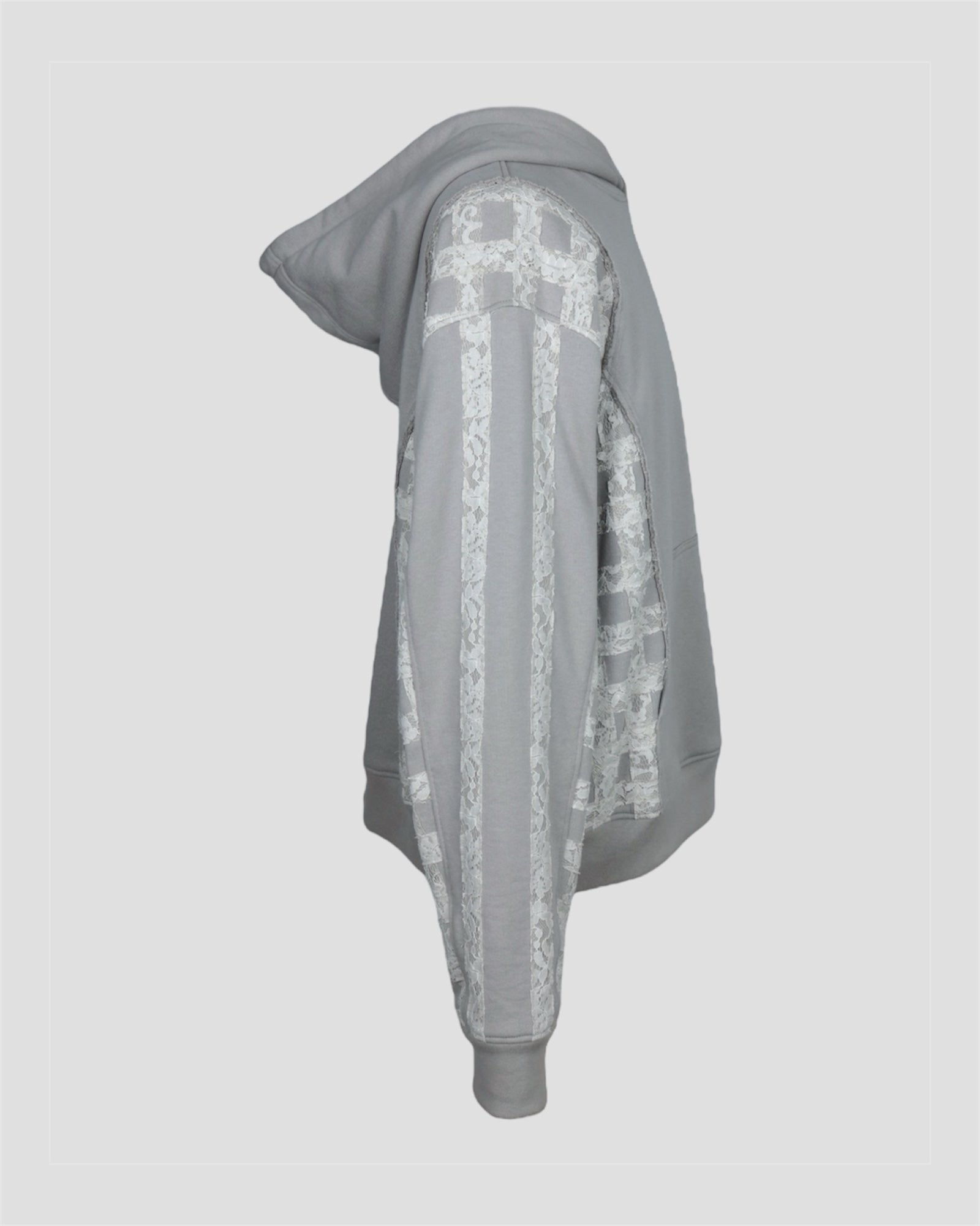 Check lace heavy weight pullover(Glay beige)