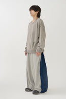 Side tuck denim docking sweat pants