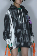bi-color paint hoodie