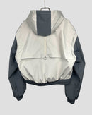 Round bicolor hooded blouson