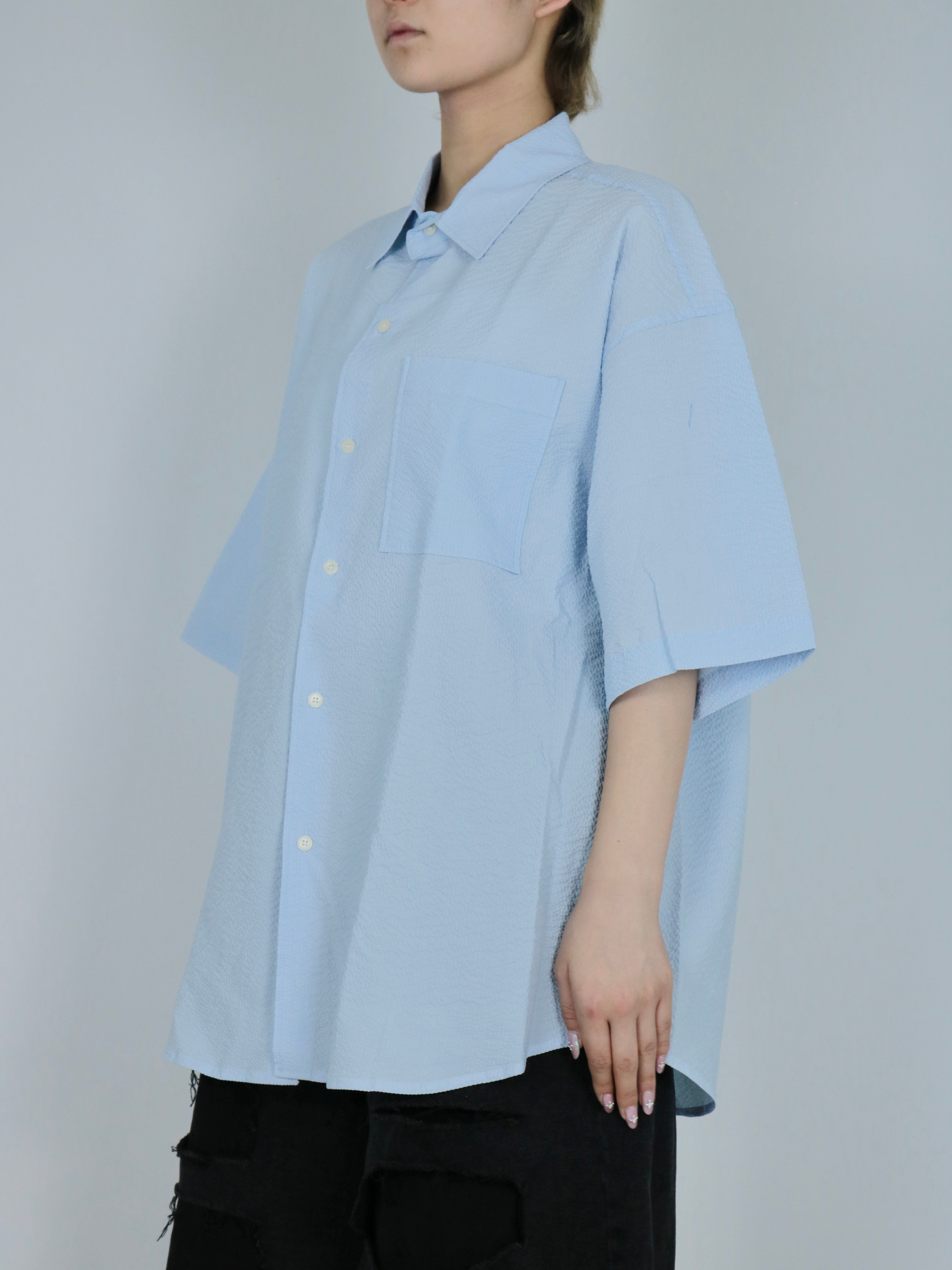 Seersucker short sleeve shirt