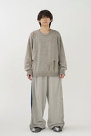 Side tuck denim docking sweat pants