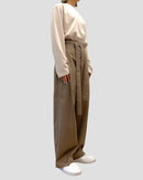 Belt tuck wide pants