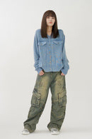 Design denim cargo pants