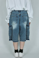 2pockets denim half pants