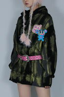 bi-color paint hoodie