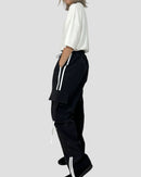 Ribbon nylon cargo pants