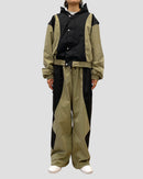 Round bicolor hooded blouson