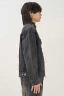 Denim zip blouson