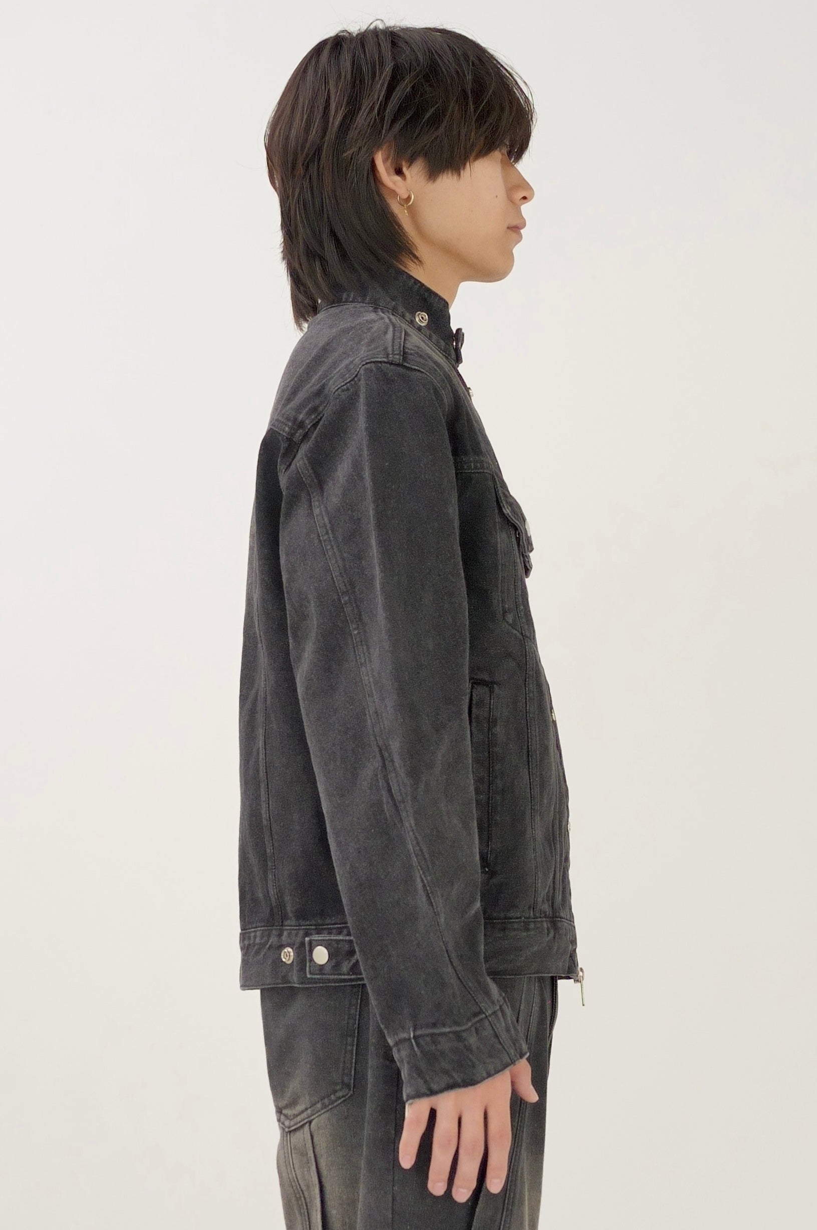 Denim zip blouson