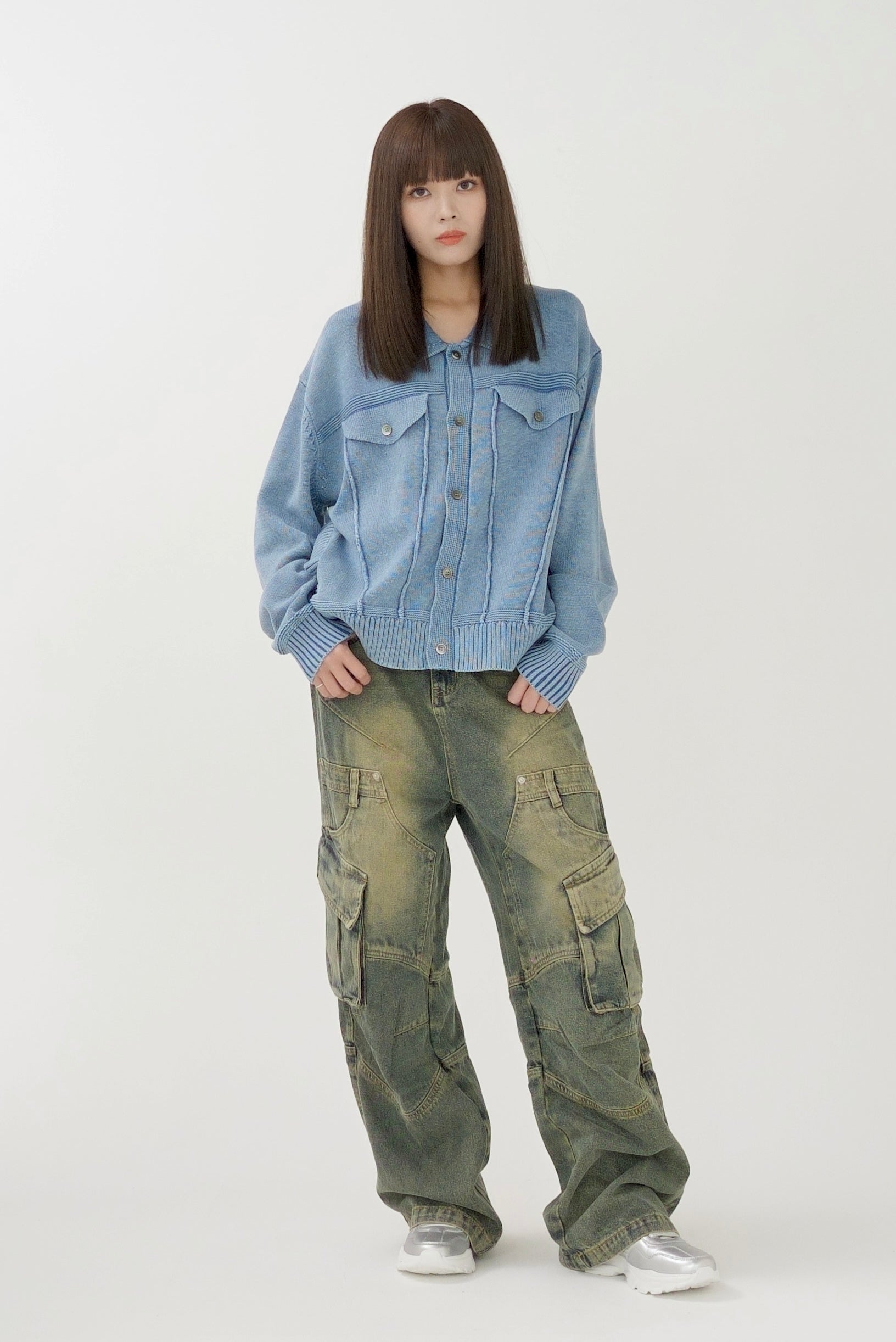 Design denim cargo pants