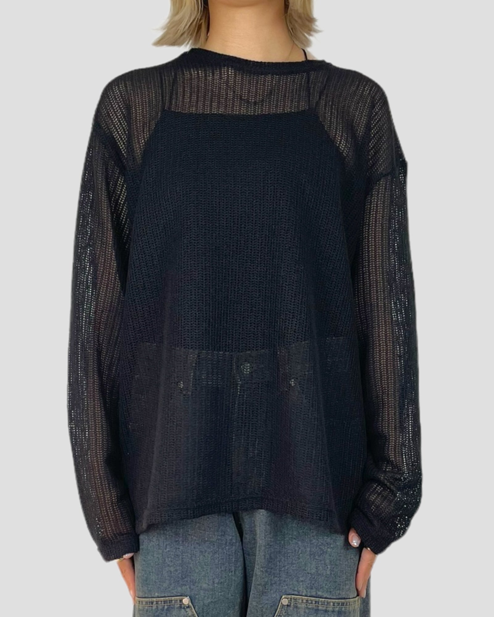 Over size mesh knit