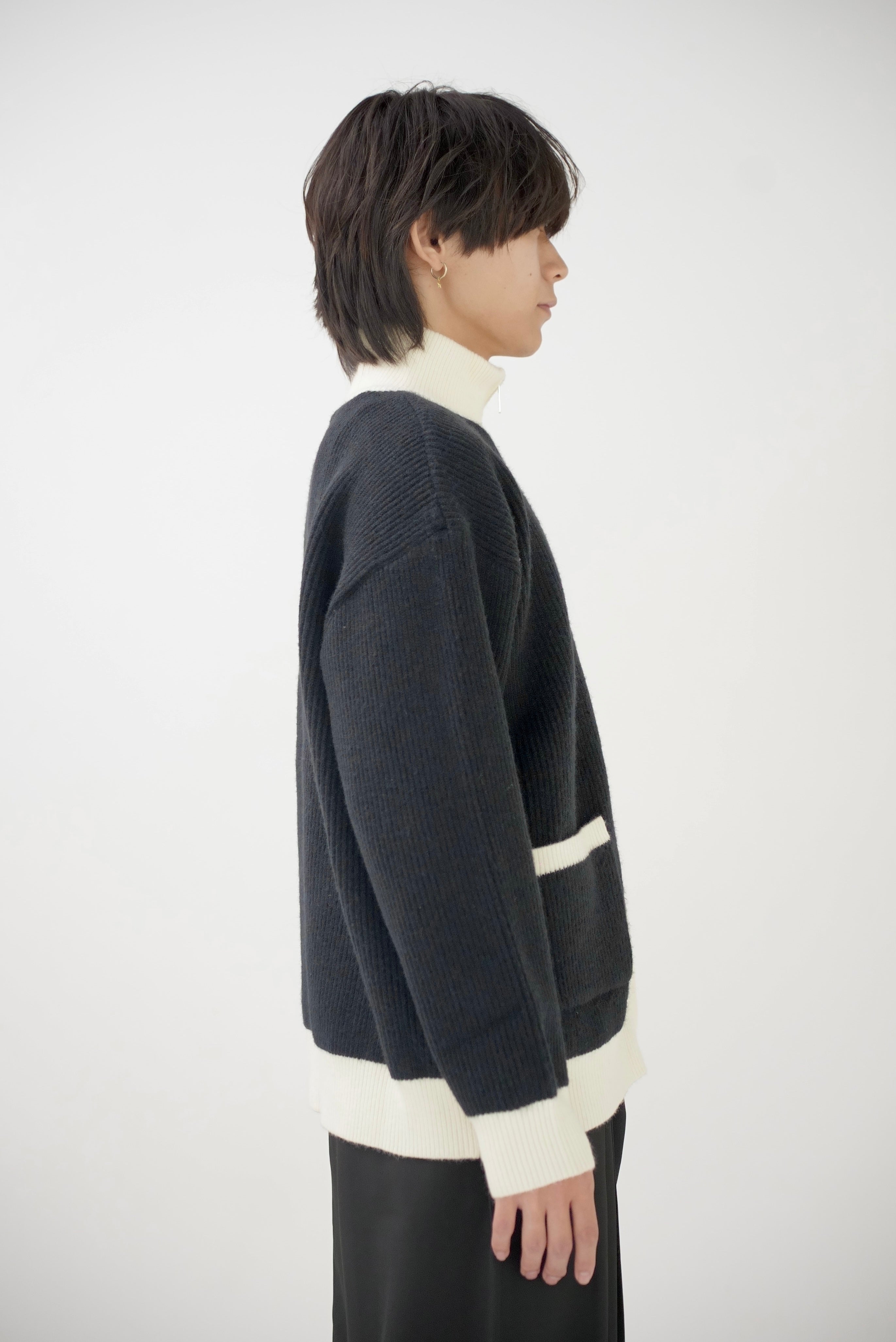 Bi-color zip knit