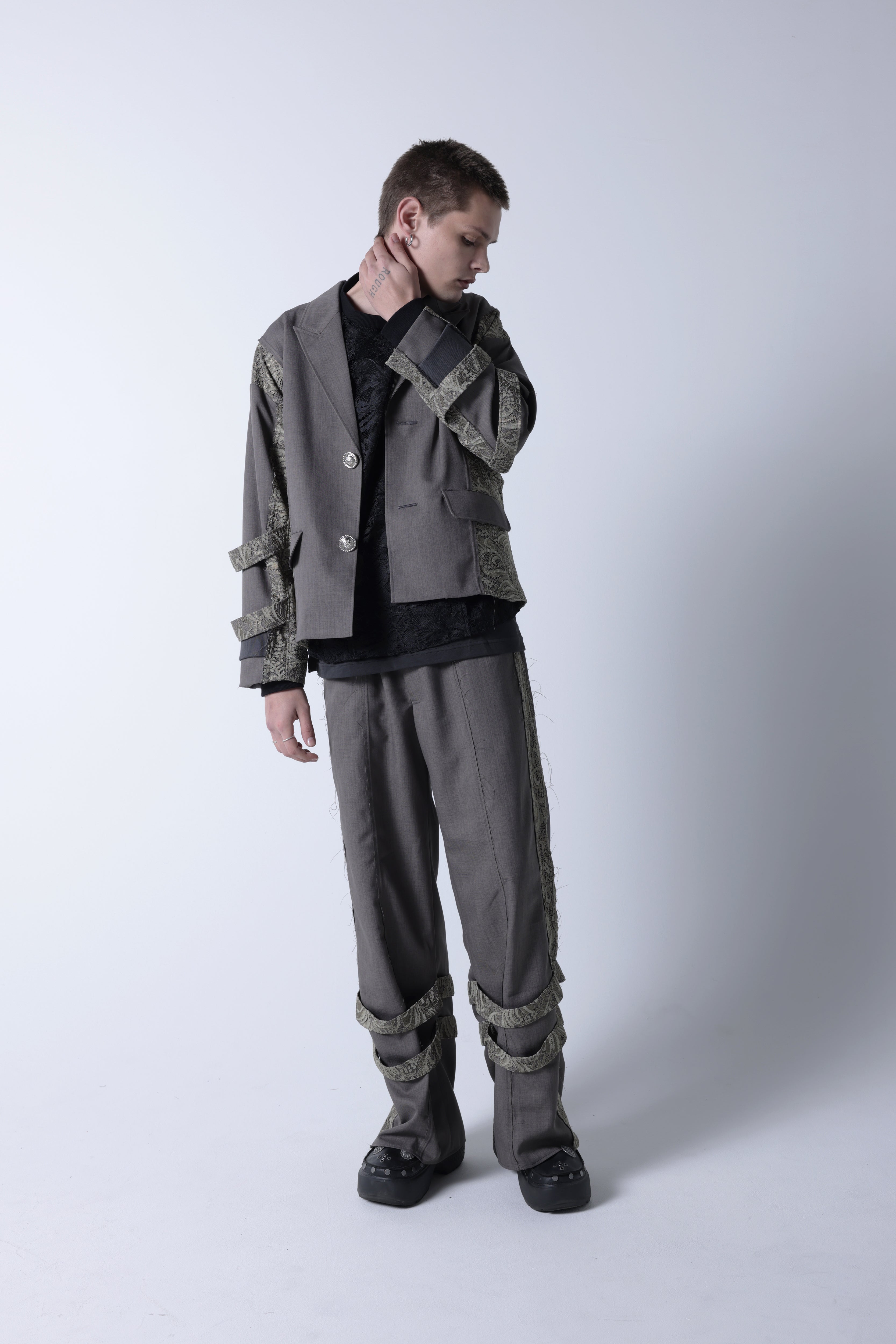 Lace belt Slack(Glay)