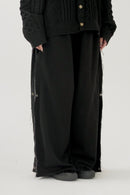 Side tuck denim docking sweat pants