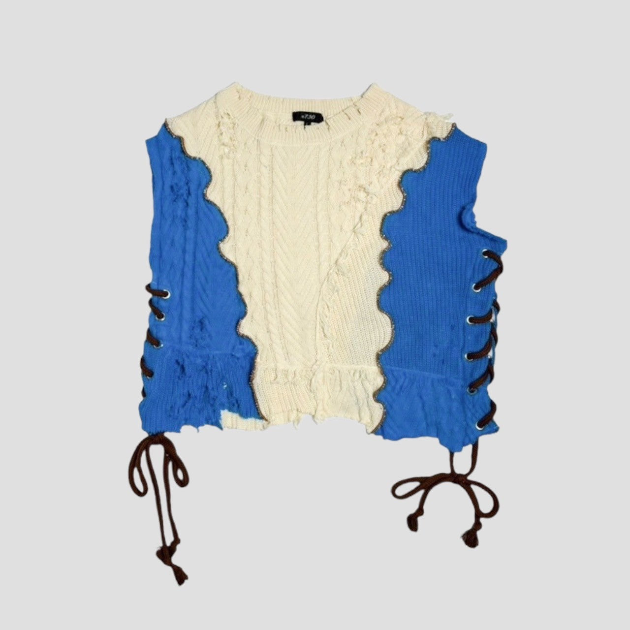 bi-color docking knit tops