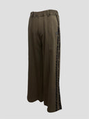 Line lace wide sweat pants(Coffee)