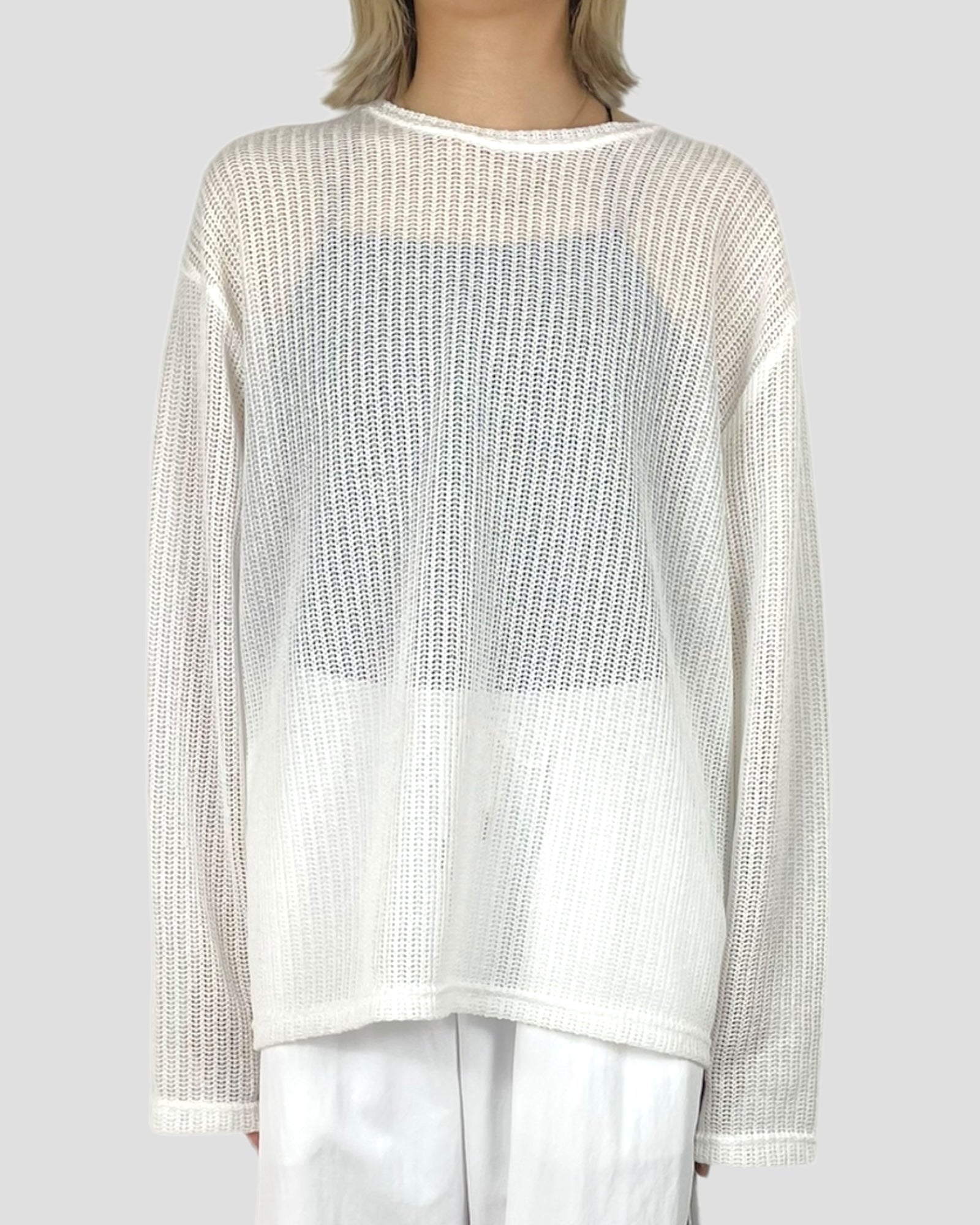 Over size mesh knit