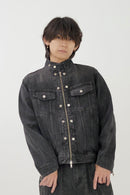 Denim zip blouson