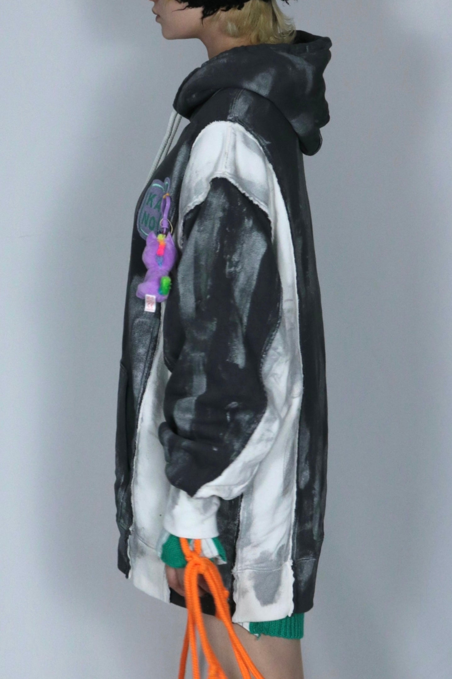 bi-color paint hoodie
