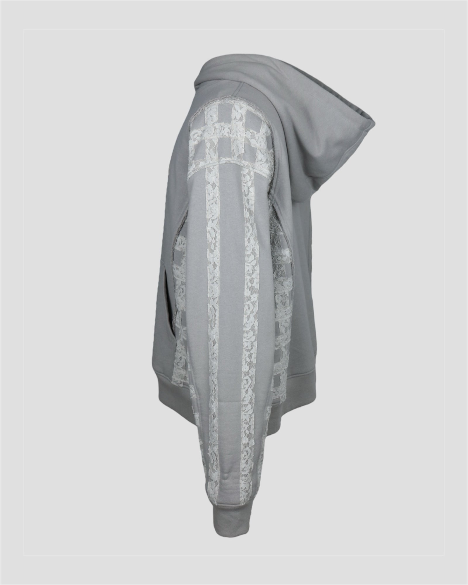 Check lace heavy weight pullover(Glay beige)