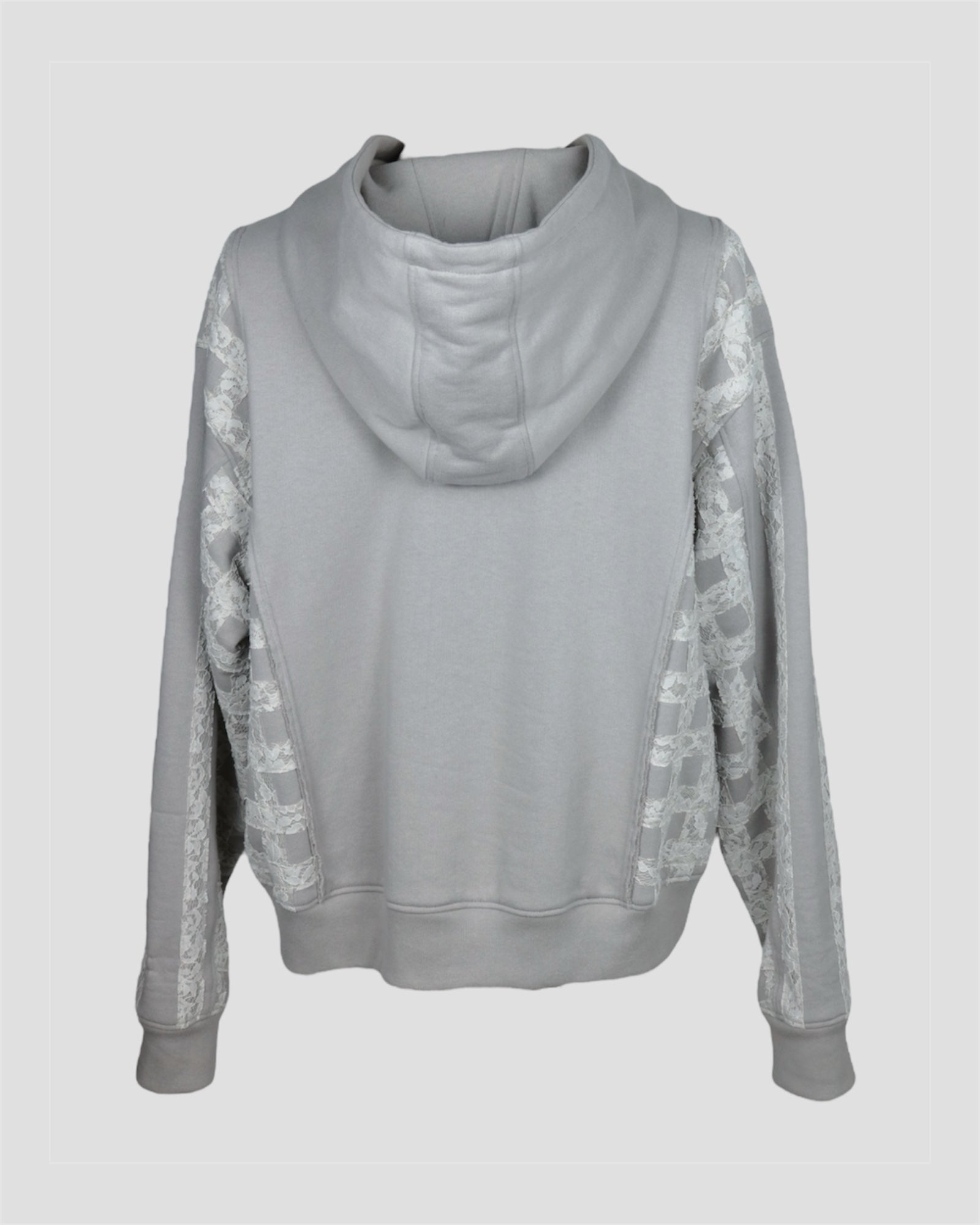 Check lace heavy weight pullover(Glay beige)