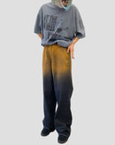 Gradation straight denim pants