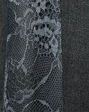 Line lace box tuck slacks(Charcoal)