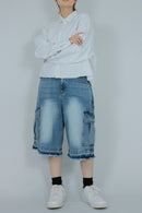 2pockets denim half pants