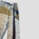 Lace layered denim pants