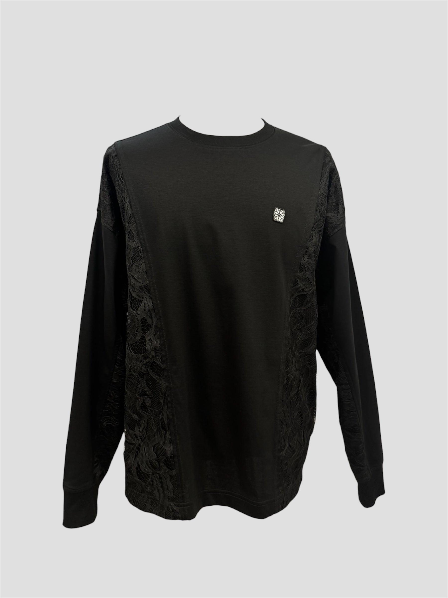Seam lace mix over size T-shirt(Black)