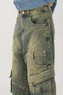 Design denim cargo pants