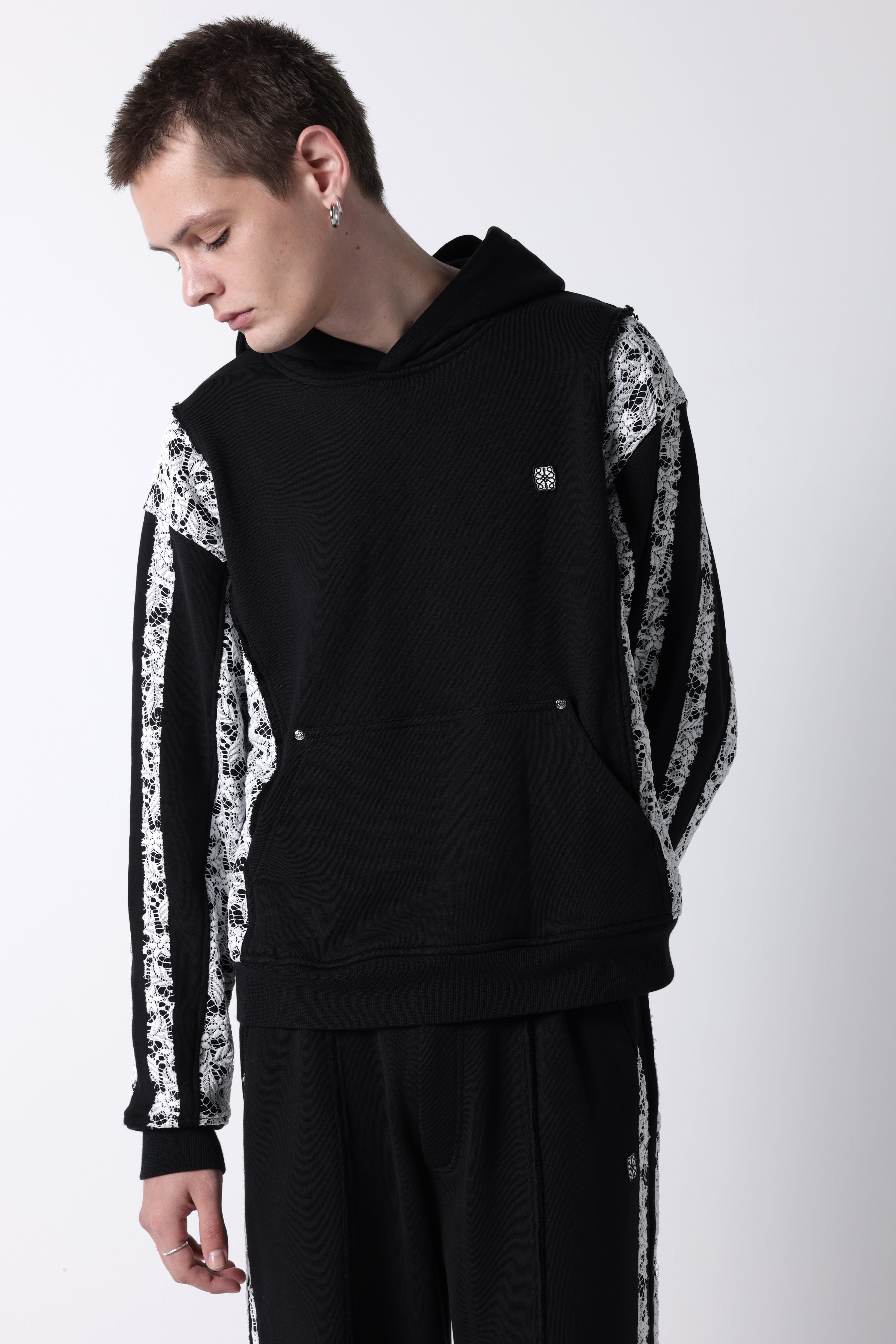 Lace heavy weight pullover(Black)