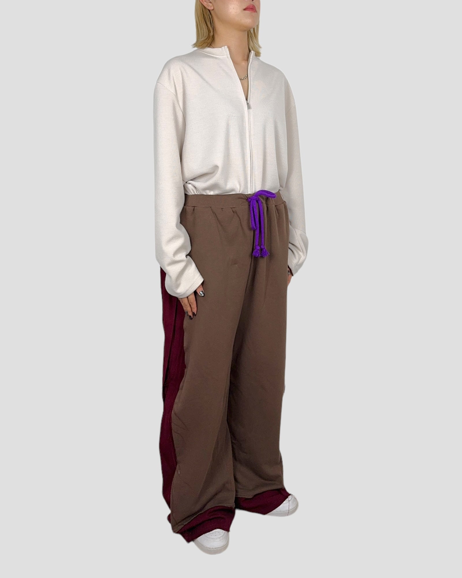 bi-color wide sweat pants