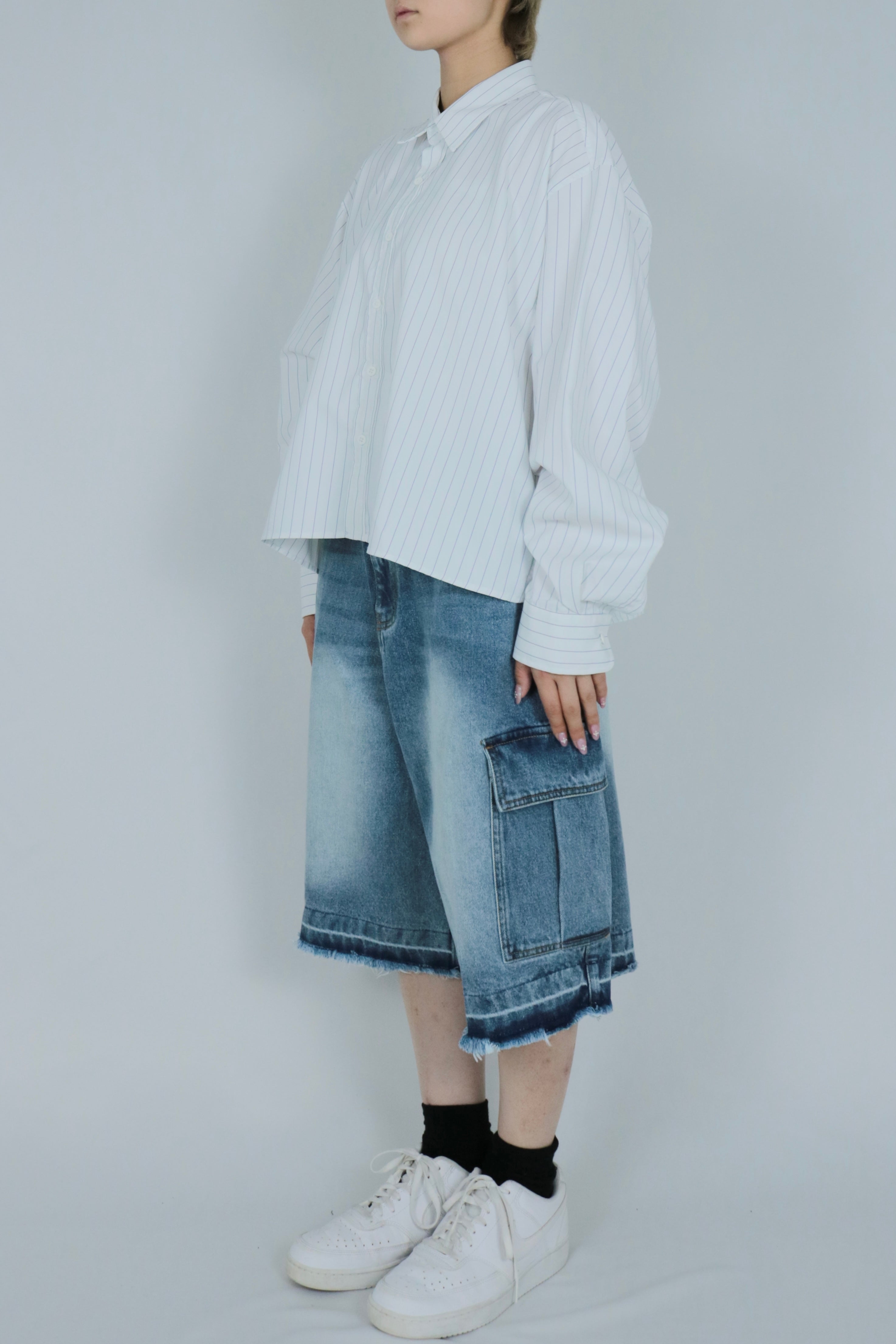 2pockets denim half pants