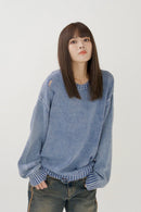 Damage design knit tops