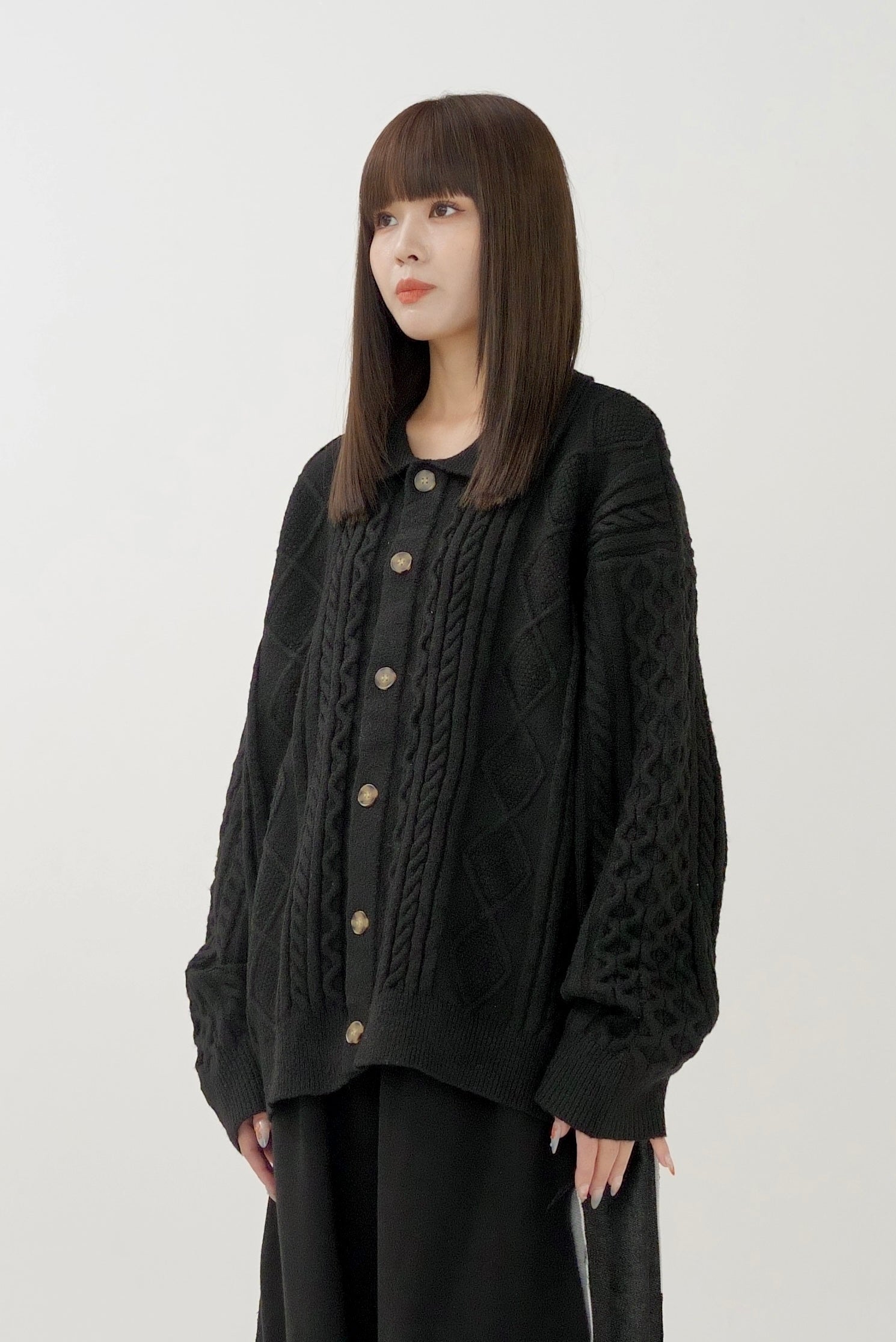 Cable knit cardigan